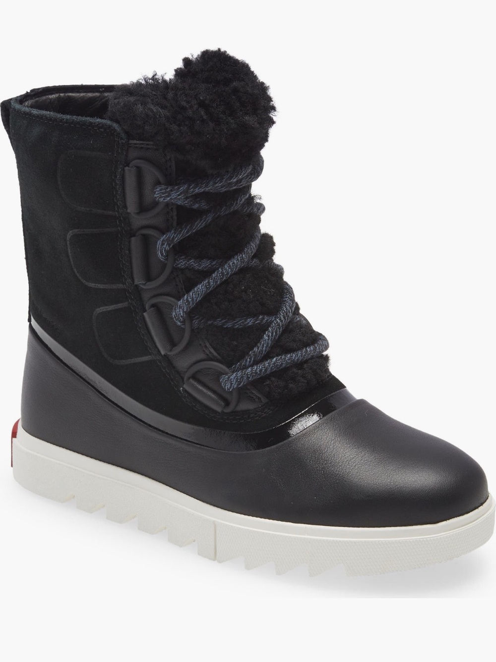 NEW Sorel Joan of Arctic Next Lite Waterproof Wedge Snow Boot in Black Sea Salt